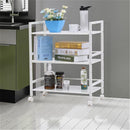 GAOMON 3-tier Widened Cart Multi-function Layer Cart Movable Storage Rack White
