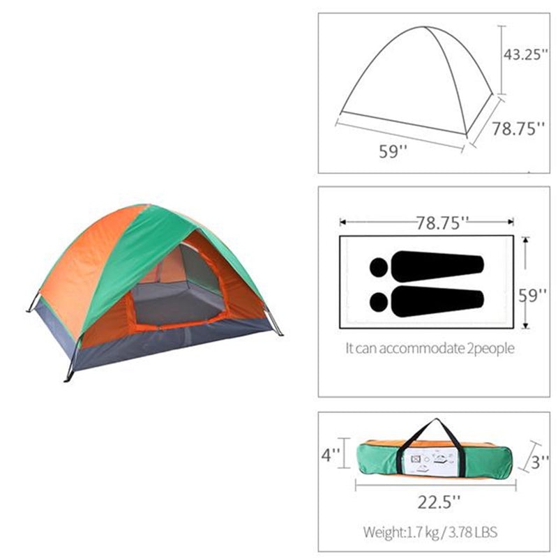 GAOMON Double-door Double-layer Folding Tent for Out Camping Beach Shelter