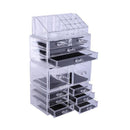 GAOMON 4Pcs/Set Makeup Organizer Plastic Cosmetic Storage Drawers Display Box Transparent