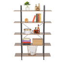 GAOMON 5-tier Bookcase Spacious Vintage Wood Metal Shelf Furniture