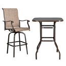 GAOMON Bar Table Patio Table Bistro High Top Patio Table Outdoor Brown