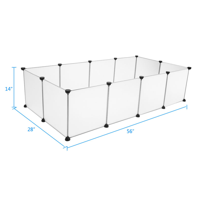 GAOMON 12pcs Portable Pet Playpen Muti-function Translucent Black