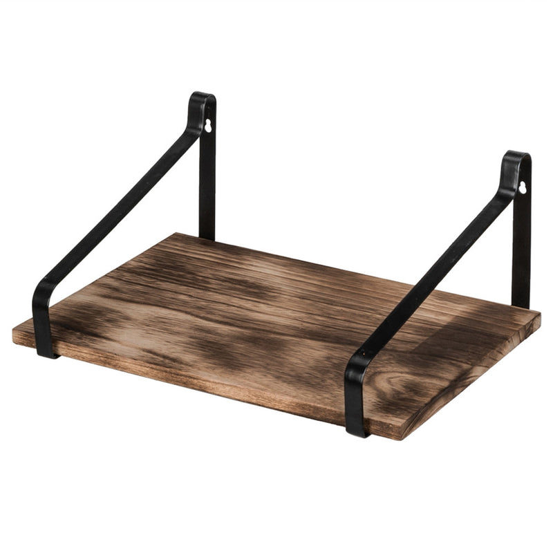 GAOMON 2pcs Wall Shelf Set Wood Board Shelf Brown