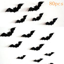 GAOMON 160PCS 3d Bats Wall Stickers 4 Sizes Halloween Decorative Decals Wallpaper