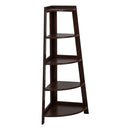 GAOMON 5-layer Fan-shaped Corner Shelf Household Organizer for Living Room Brown