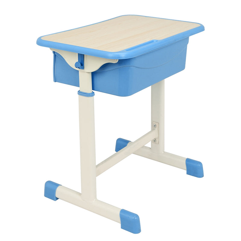 GAOMON Student Table Chair Set Adjustable White Paint Wood Grain Surface Plastic Blue