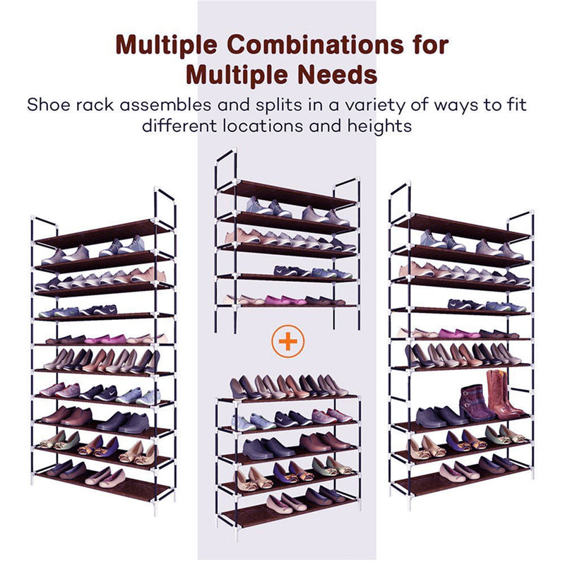 GAOMON 100cm 10 Tiers Shoe Rack Super Wide Extra Large Simple Assembly Shoe Shelf