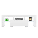 GAOMON LED Cabinet TV White Particle Board TV Stand w/Single Drawer White