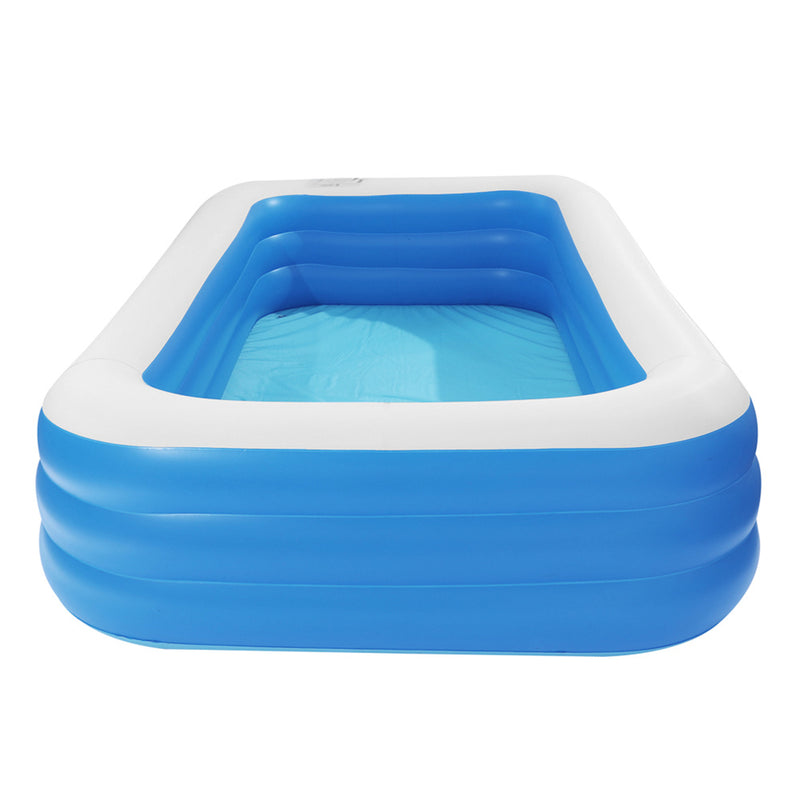THBOXES 120*72*22in Inflatable Swimming Pool Wall 3 Layers Cuboid Pool Blue