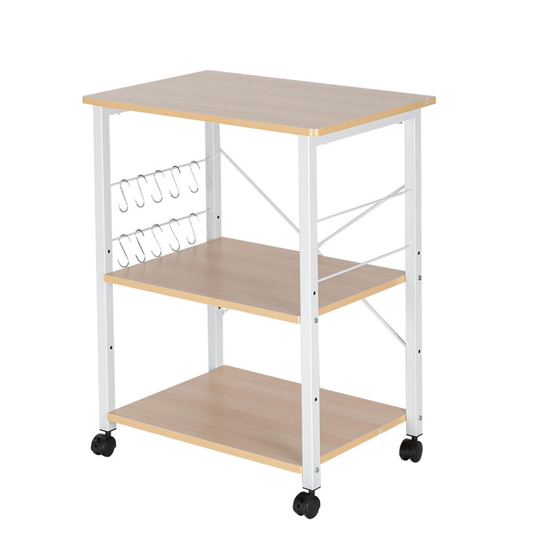 GAOMON 3 Layer Movable Microwave Oven Rack 60*40*73cm White
