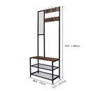GAOMON 2-in-1 Coat Rack with 2 Layer Mesh Clothes Organizer with Hooks Brown