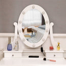 GAOMON 5-drawer Dressing Table with Single Mirror White