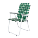 GAOMON 2pcs Beach Chair Steel Tube Bearing 120kg Folding Beach Chair Dark Green Stripes