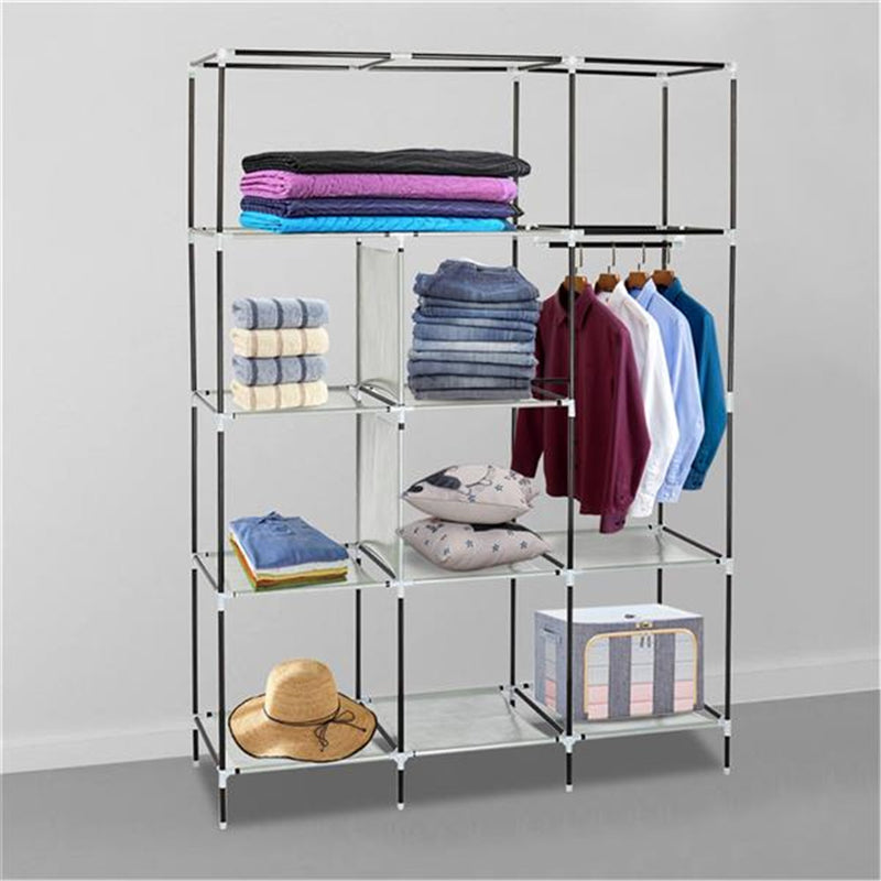 GAOMON 69" Clothing Organizer Wardrobe Storage Closet Clothes Portable Wardrobe Navy Blue
