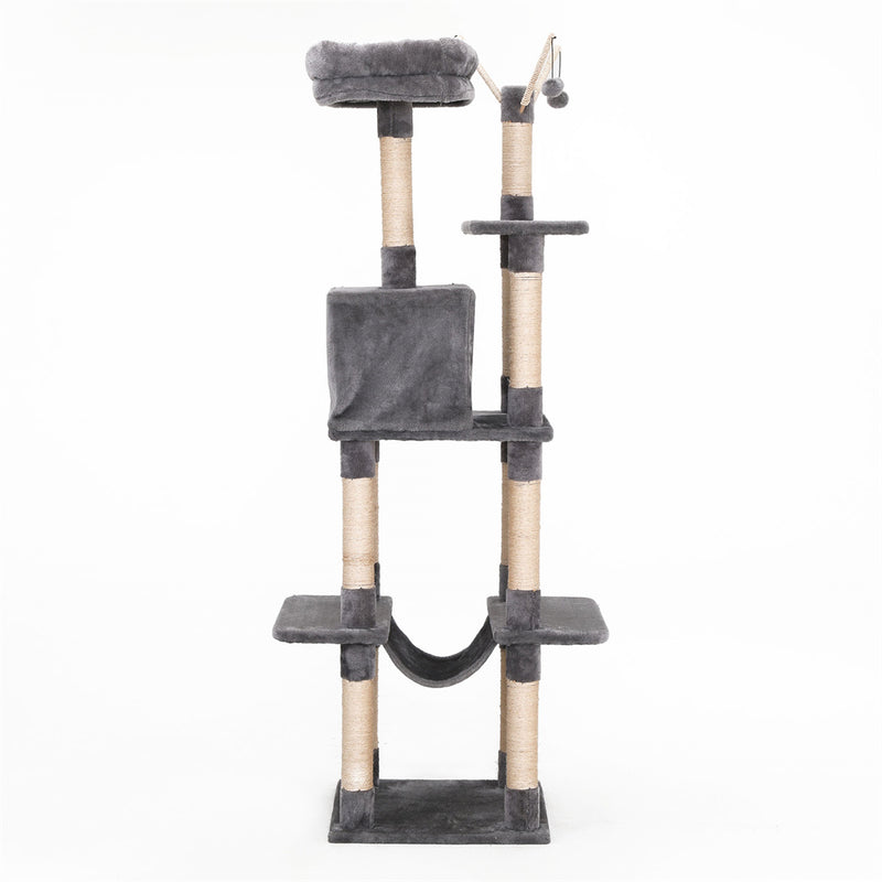 GAOMON Cat Tree Toy Plush Indoor Multistory Cat Tree Toys Cat Climbing Frame Toy Grey