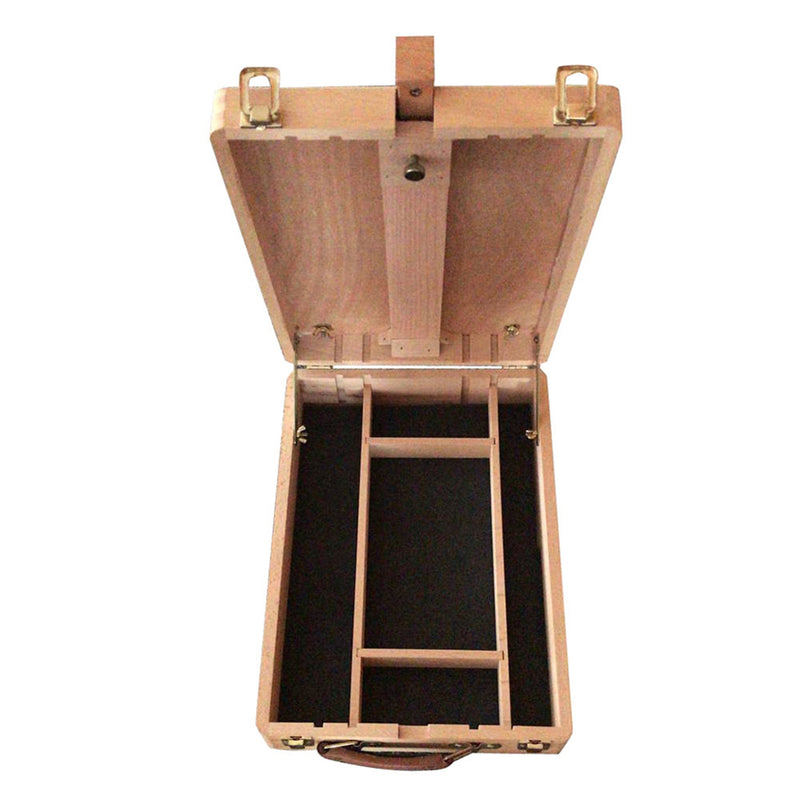 GAOMON Portable Beech Sketch Box with Easel Impact-Resistant 4 Compartments Storage Box