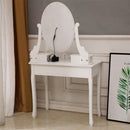 GAOMON 5-drawer Dressing Table with Single Mirror White