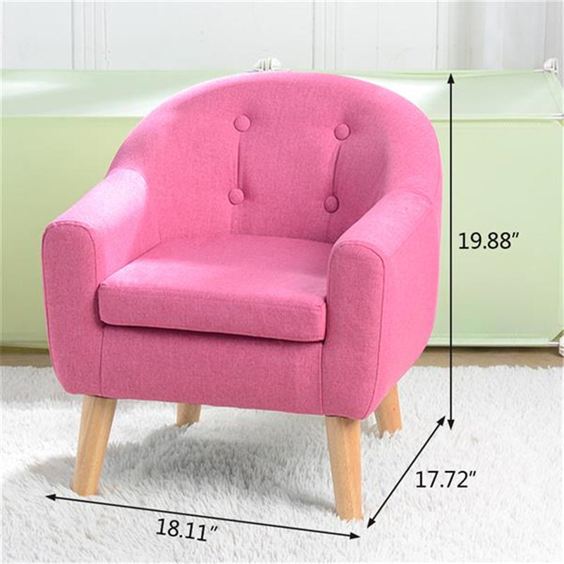 GAOMON Children Sofa with Detachable Cushion Household Living Room Rose Red