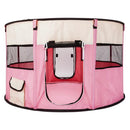 GAOMON 40inch Folding Pet Game Fence Tent Portable Round Dog House Cat Nest Bed Pink