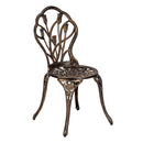 GAOMON 3pcs Tulip Bistro Set European Style Cast Aluminum Bronze Color Outdoor