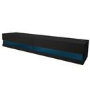 GAOMON TV Stand with Colorful Light Strip Wall-mounted TV Cabinet Black