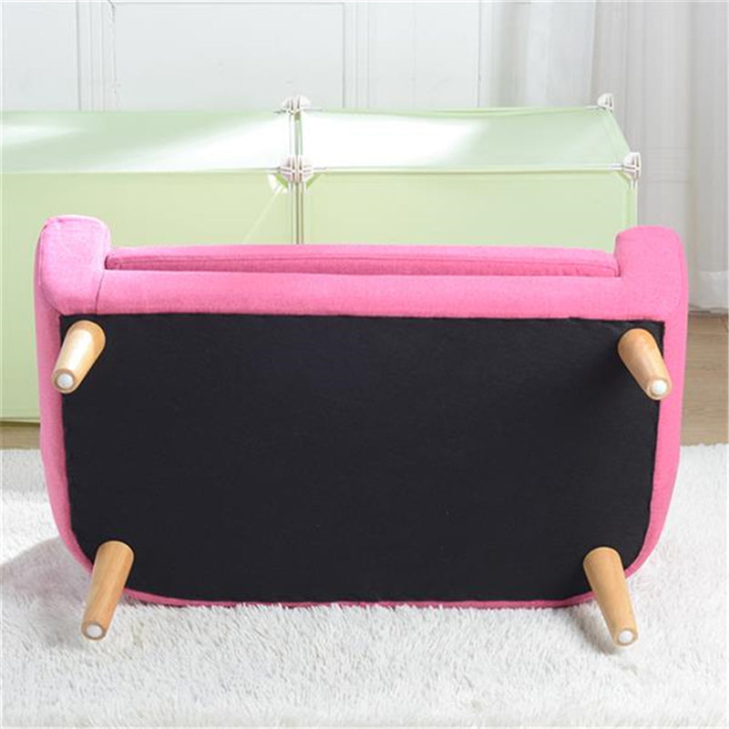 GAOMON Children Sofa for 2 Kids with Detachable Cushion for Living Room Rose Red