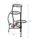GAOMON Metal Plant Stand Shelf 3-base Flower Pot Holder Organizing Racks Black