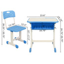 GAOMON Student Desk Chair Set Adjustable Kids Table Seats Classroom Blue