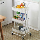 GAOMON 3 Layers Storage Cart for Kitchen Bedroom Milk White