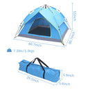 GAOMON Camping Tent 4-side Double-layer Double-door Hydraulic Easy Setup Tent Blue