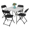 GAOMON 5pcs Folding Chair Plastic Portable Stackable Patio Stool Black