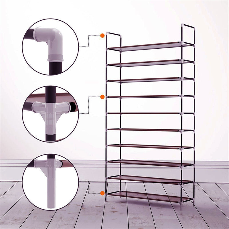 GAOMON 100cm 10 Tiers Shoe Rack Super Wide Extra Large Simple Assembly Shoe Shelf