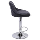 GAOMON 2pcs Shell Back Adjustable Swivel Bar Stools PU Leather Black