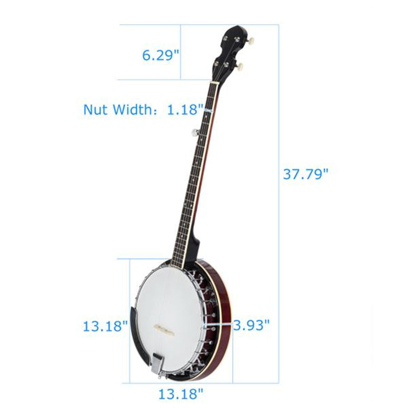 GAOMON 1 Set Sapele 5-string Banjo + Screwdriver Tool + Wrench Tool Black