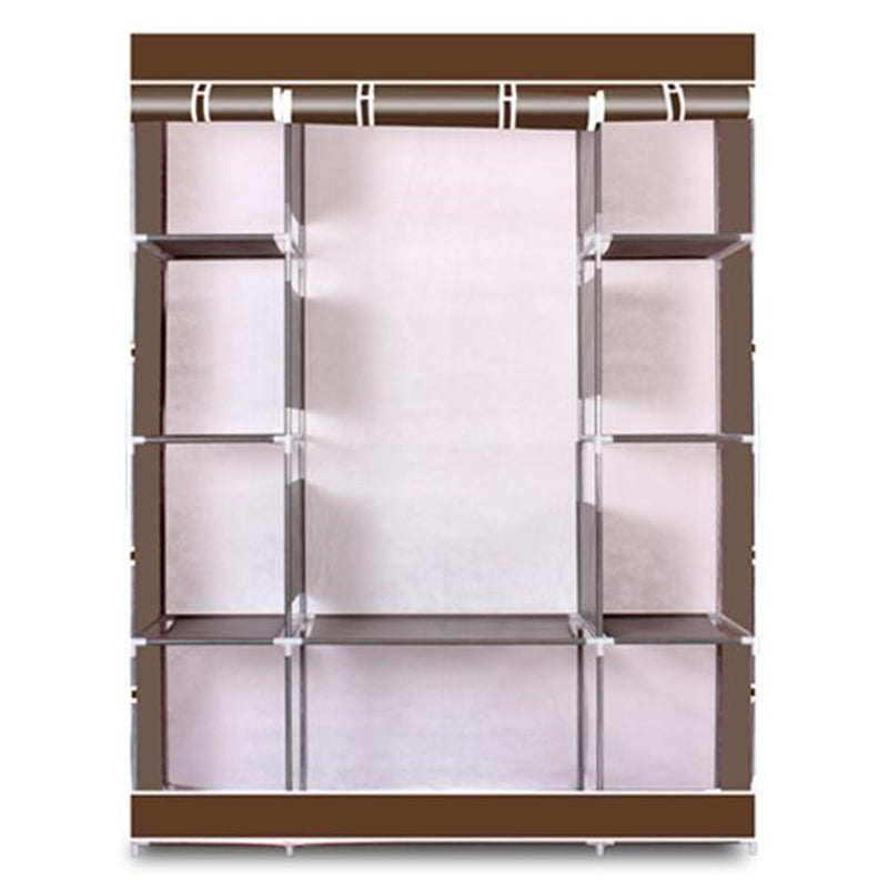 GAOMON Portable Clothes Closet Wardrobe 4-tier 10-Lattices Storage Organizer Coffee