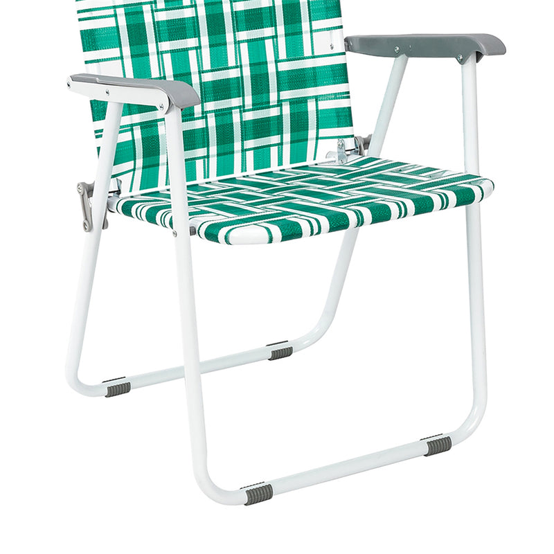 GAOMON 2pcs Beach Chair Steel Tube Bearing 120kg Folding Beach Chair Light Green Stripes