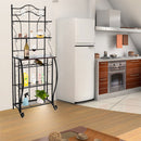 GAOMON 5-tier Metal Kitchen Rack Storage Holder Organizer Black