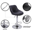GAOMON 2pcs Shell Back Adjustable Swivel Bar Stools PU Leather Black
