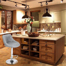 GAOMON 2pcs Adjustable Swivel Bar Stools Padded Chair with Back Gray