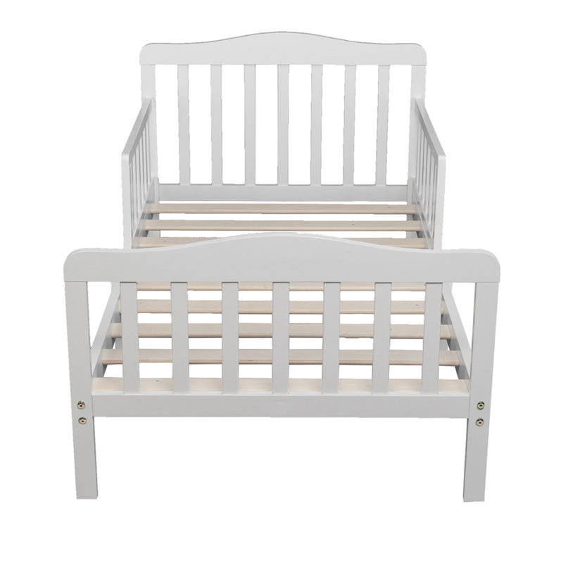 GAOMON Wooden Baby Toddler Bed Pine Children Bedroom Furniture with Safety Guardrail