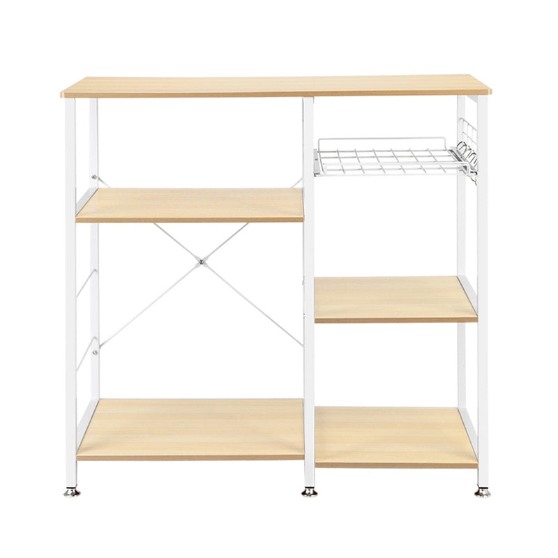 GAOMON 4-layer Microwave Oven Rack Floor-standing White Maple