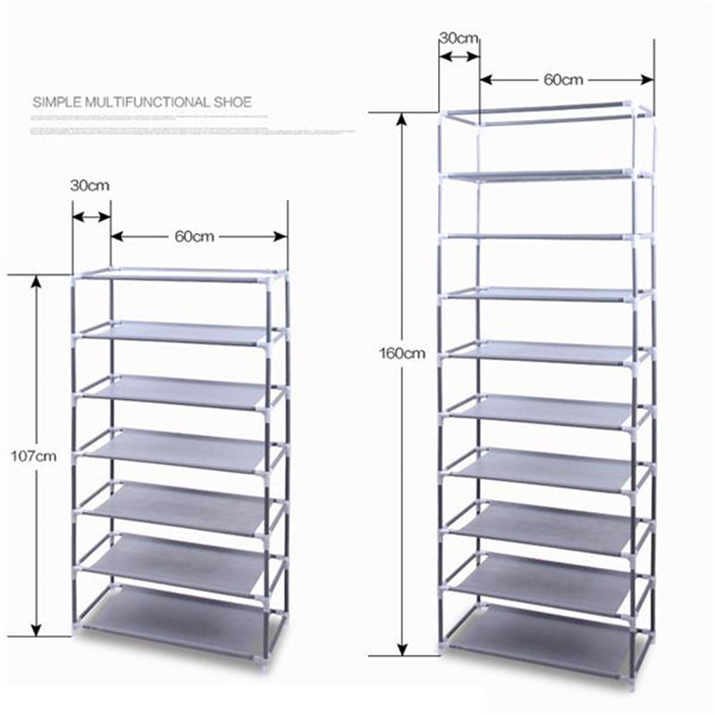 GAOMON 10-tiers Shoe Rack Closet Shoe Storage Cabinet Organizer Brown