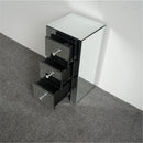 GAOMON Mini Cabinet Table with 3-drawers Nightstand Bedroom Silver
