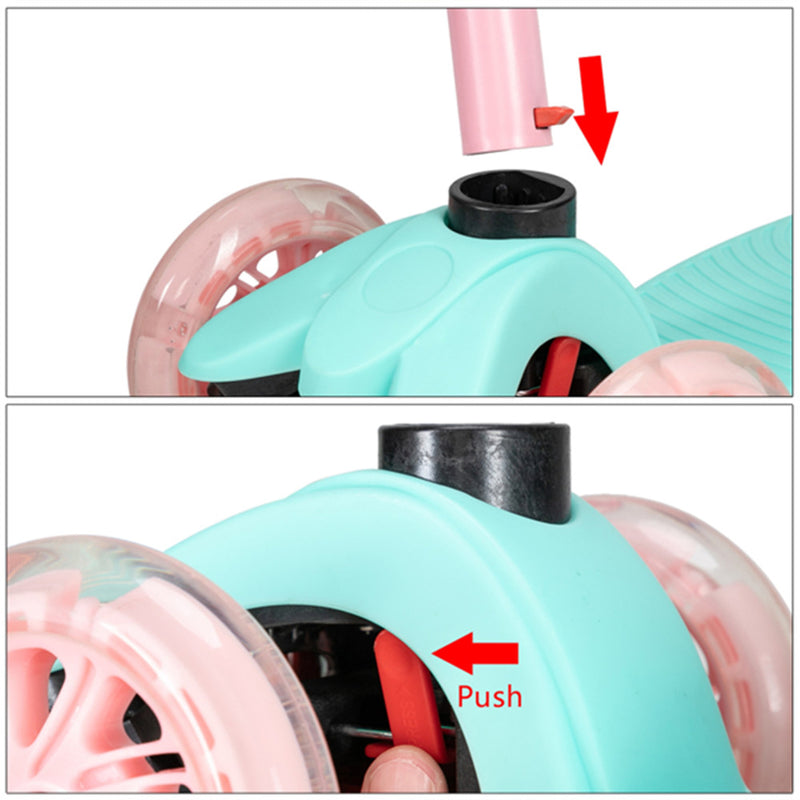 GAOMON Toddlers Scooter Non-foldable 3-speed Adjustment Scooter Blue Pink
