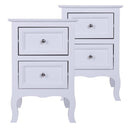 GAOMON Rural Style Bedside Table Nightstands with 2 Drawers Storage Cabinet White