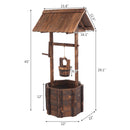 GAOMON Wooden Wishing Well with Roof Outdoor Rustic Retro Reinforced Anti-Corrosion Flowerpot