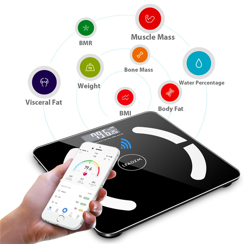 GAOMON Body Fat Scale Bluetooth 180kg Capacity Black