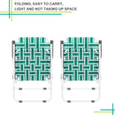 GAOMON 2pcs Beach Chair Steel Tube Bearing 120kg Folding Beach Chair Light Green Stripes