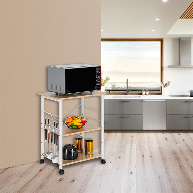 GAOMON 3 Layer Movable Microwave Oven Rack 60*40*73cm White