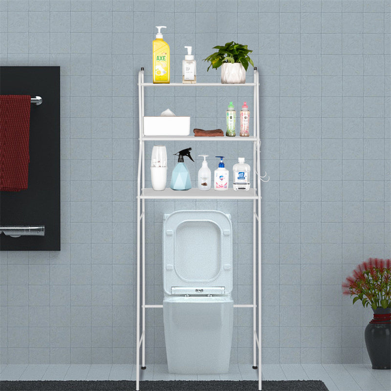 RONSHIN 3-tier Bathroom Storage Rack Towels Toiletries Toilet Organizer White